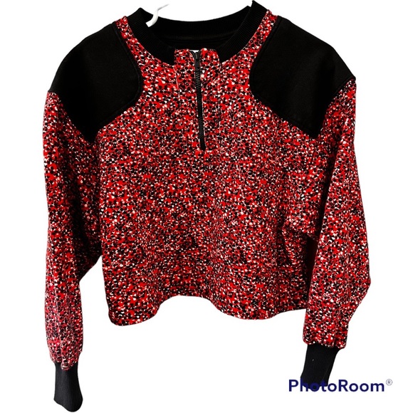 REBECCA MINKOFF Sara Floral-print cropped sweatshirts - Picture 1 of 3